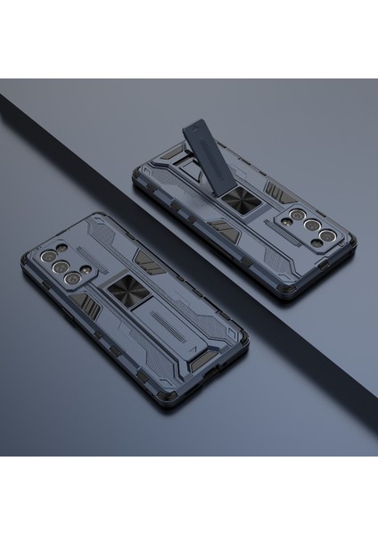 Kickstand Tasarım Sert Pc Arka + Yumuşak Tpu Tampon Tampon Düşmeye Dayanıklı Koruyucu Kılıf Oppo Reno6 Pro + 5g-Mavi (Yurt Dışından) indirimleri