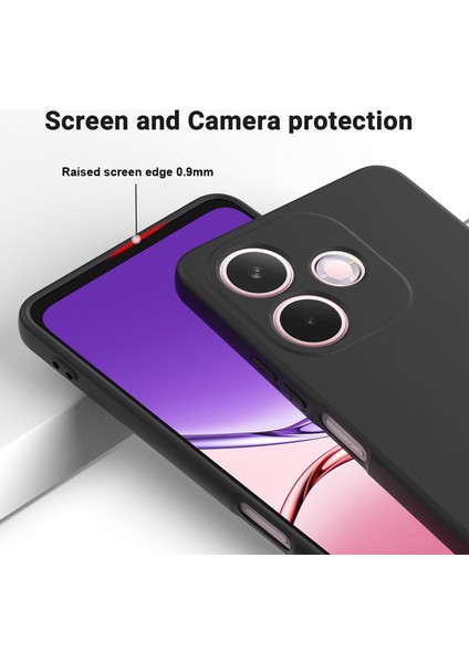 Oppo A5 Pro 4g(Global)/5g(Global)/a5 Energy 5g(China) Sıvı Silikon Kılıf Telefon Arka Kapağı El Kayışı Ile-Siyah (Yurt Dışından) fırsatları