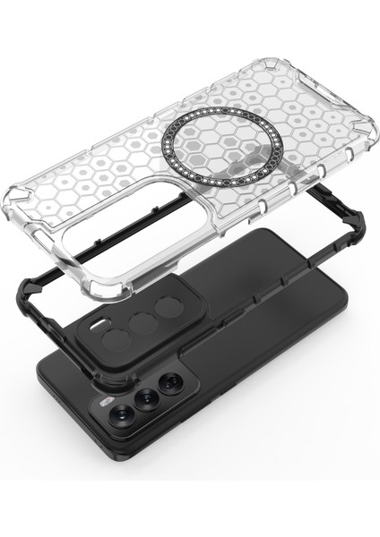 Oppo RENO12 5g (Global) Manyetik Kılıf Honeycomb Hybrid Serisi Tpu+Pc Telefon Kılıfı-Yeşil (Yurt Dışından) fiyatları