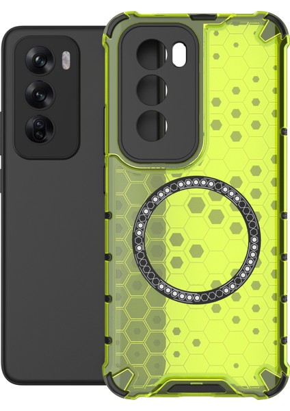 Oppo RENO12 5g (Global) Manyetik Kılıf Honeycomb Hybrid Serisi Tpu+Pc Telefon Kılıfı-Yeşil (Yurt Dışından) fırsatları