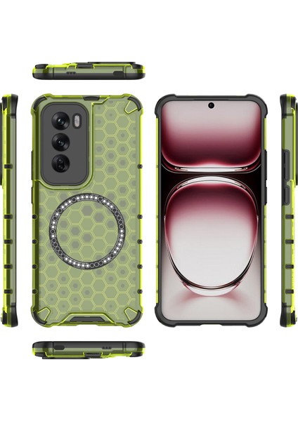 Oppo RENO12 5g (Global) Manyetik Kılıf Honeycomb Hybrid Serisi Tpu+Pc Telefon Kılıfı-Yeşil (Yurt Dışından) indirimleri