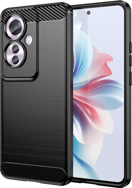 Oppo RENO11 F 5g Tpu Kılıf Karbon Fiber Doku Arka Telefon Kılıfı-Siyah (Yurt Dışından)