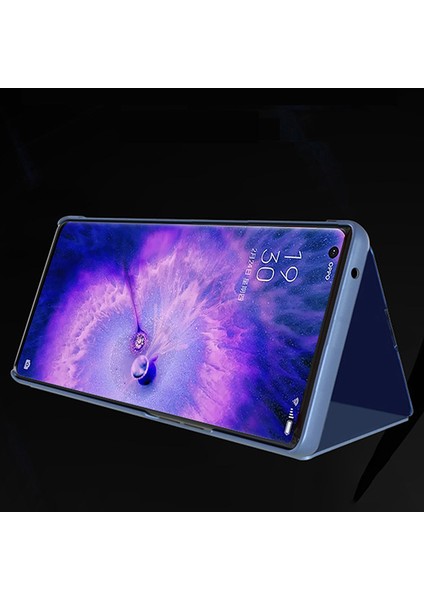 Oppo Find X5 Pro Bookstyle View Window Electroplate Ayna Standı Kılıf Pu Deri Tam Gövde Koruyucu Flip Folio Kapak-Altın (Yurt Dışından) fiyatları