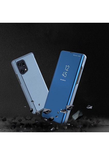 Oppo Find X5 Pro Bookstyle View Window Electroplate Ayna Standı Kılıf Pu Deri Tam Gövde Koruyucu Flip Folio Kapak-Altın (Yurt Dışından) indirimleri