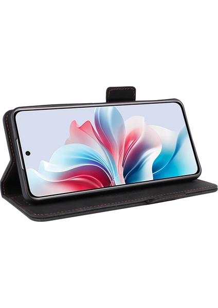 Oppo RENO11 F 5g Darbeye Dayanıklı Kılıf Donanım Dekor Pu Deri Cüzdan Telefon Kılıfı-Siyah (Yurt Dışından) modelleri