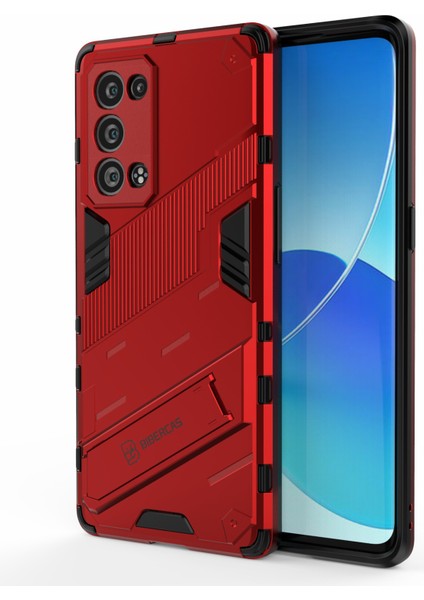 Oppo Reno6 Pro+5g/pro 5g (Snapdragon) Için Ağır Hizmet Hibrit Pc+Tpu Kombo Telefon Kılıfı ve Ayaklığı - Kırmızı (Yurt Dışından) modelleri