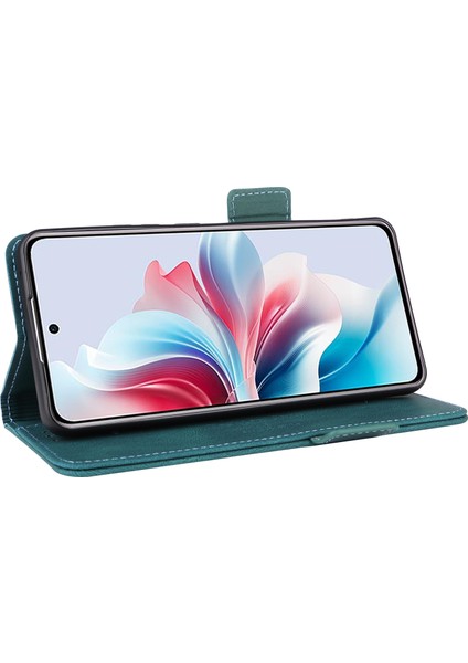 Oppo RENO11 F 5g Darbeye Dayanıklı Kılıf Donanım Dekor Pu Deri Cüzdan Telefon Kılıfı-Mavi (Yurt Dışından) modelleri