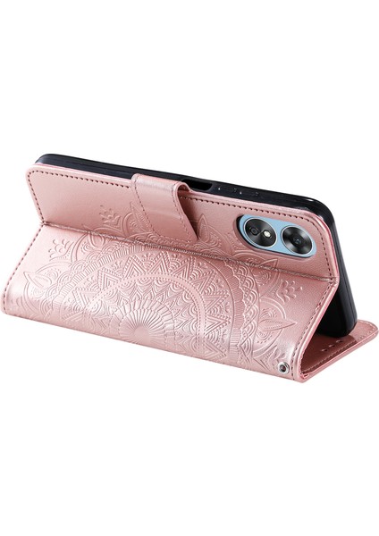 Oppo A78 4g Cüzdan Pu Deri Kılıf Standı Baskılı Mandala Çiçek Kılıf Kayışlı-Gül Altın (Yurt Dışından) fırsatları