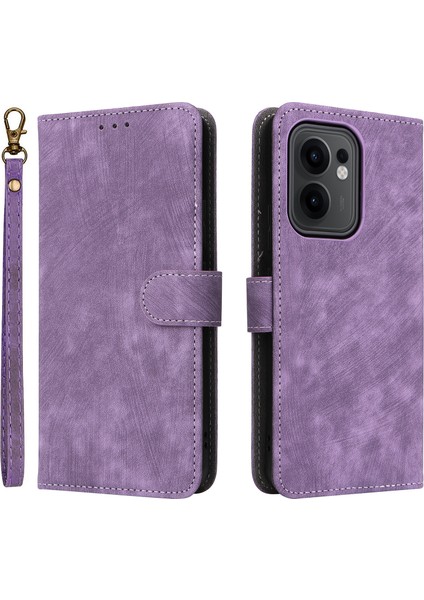 Oppo RENO13 F 5g/4g Cüzdan Kılıfı Rfıd Engelleme Pu Deri Kapak Standı Görünüm-Mor (Yurt Dışından)