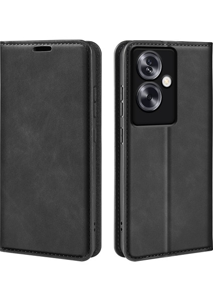Oppo A79 5g/a2 5g Cep Telefonu Kılıfları Skin-Touch Pu Deri Cüzdan Standı Kılıfı-Siyah (Yurt Dışından)
