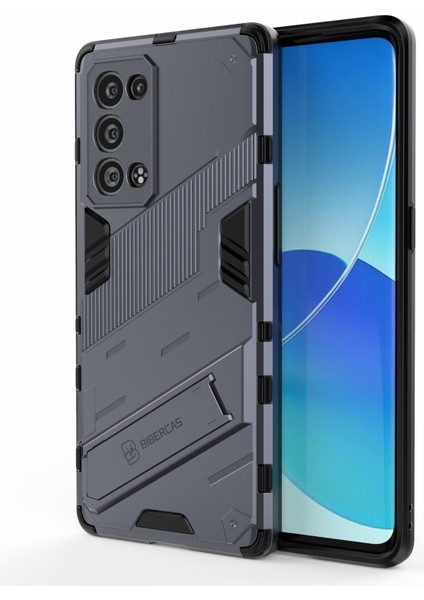 Oppo Reno6 Pro+5g/pro 5g (Snapdragon) Için Ağır Hizmet Hibrit Pc+Tpu Kombo Telefon Kılıfı ve Ayaklığı - Gri (Yurt Dışından) modelleri