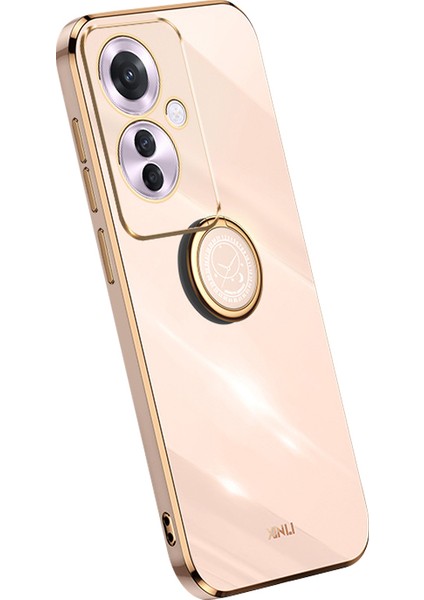 Xınlı Oppo RENO11 F 5g Kılıf Elektrokaplama Tpu Telefon Kılıfı Kickstand Ile-Pembe (Yurt Dışından)