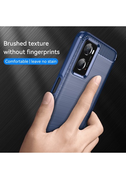 Oppo A36/A76/REALME 9i 4g Fırçalanmış Yüzey Karbon Fiber Doku Tpu Arka Kılıf Telefon Kılıfı-Mavi (Yurt Dışından) fırsatları