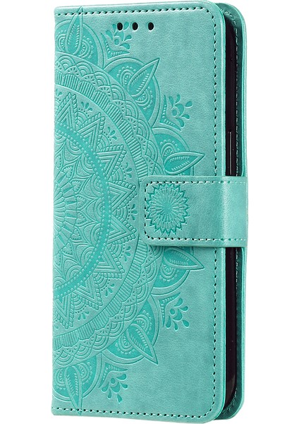 Oppo A78 4g Cüzdan Pu Deri Kılıf Standı Baskılı Mandala Çiçek Kılıf Askılı-Yeşil (Yurt Dışından) indirimleri