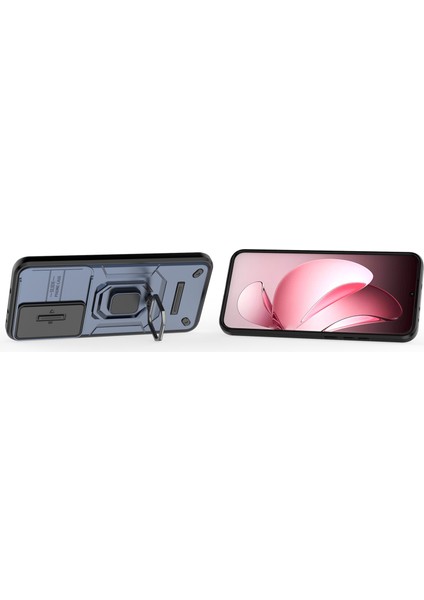 Oppo RENO13 Pro 5g Kılıf Pc+Tpu Kickstand Telefon Koruyucu Lens Kapağı-Mavi (Yurt Dışından) modelleri