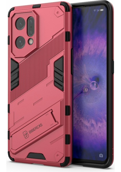 Oppo Find X5 Için Iyi Korunan Çizilmez Sert Pc + Yumuşak Tpu Cep Telefonu Kılıfı Kickstand Kapağı-Gül (Yurt Dışından) modelleri