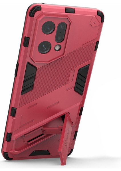 Oppo Find X5 Için Iyi Korunan Çizilmez Sert Pc + Yumuşak Tpu Cep Telefonu Kılıfı Kickstand Kapağı-Gül (Yurt Dışından) fırsatları