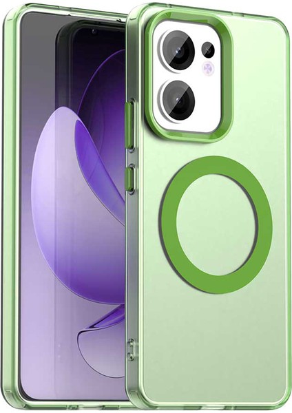 Oppo RENO13 F 5g Kılıfı Magsafe Anti Drop Hibrit Telefon Arka Kapağı ile Uyumlu-Yeşil (Yurt Dışından)