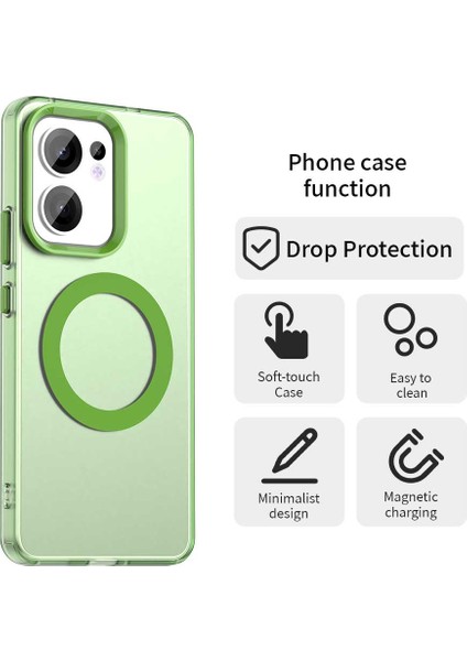 Oppo RENO13 F 5g Kılıfı Magsafe Anti Drop Hibrit Telefon Arka Kapağı ile Uyumlu-Yeşil (Yurt Dışından) fiyatları