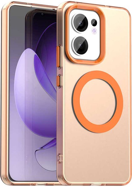Oppo RENO13 F 5g Kılıfı Magsafe Anti Drop Hibrit Telefon Arka Kapağı ile Uyumlu-Turuncu (Yurt Dışından)