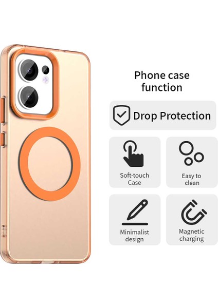 Oppo RENO13 F 5g Kılıfı Magsafe Anti Drop Hibrit Telefon Arka Kapağı ile Uyumlu-Turuncu (Yurt Dışından) fiyatları