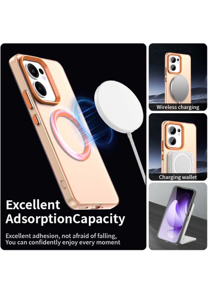 Oppo RENO13 F 5g Kılıfı Magsafe Anti Drop Hibrit Telefon Arka Kapağı ile Uyumlu-Turuncu (Yurt Dışından) fırsatları