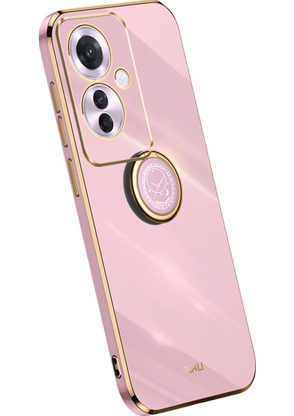 Xınlı Oppo RENO11 F 5g Kılıf Elektrokaplama Tpu Telefon Kılıfı Kickstand Ile-Mor (Yurt Dışından)