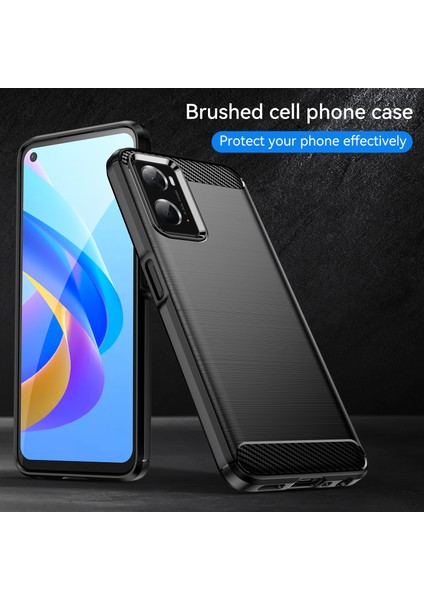 Oppo A36/A76/REALME 9i 4g Fırçalanmış Yüzey Karbon Fiber Doku Tpu Arka Kılıf Telefon Kılıfı-Siyah (Yurt Dışından) fiyatları