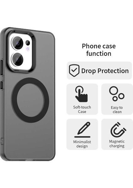 Oppo RENO13 F 5g Kılıfı Magsafe Anti Drop Hibrit Telefon Arka Kapağı ile Uyumlu-Siyah (Yurt Dışından) fiyatları