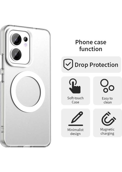 Oppo RENO13 F 5g Kılıfı Magsafe Anti Drop Hibrit Telefon Arka Kapağı ile Uyumlu-Beyaz (Yurt Dışından) fiyatları