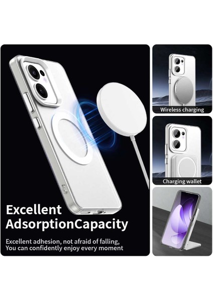 Oppo RENO13 F 5g Kılıfı Magsafe Anti Drop Hibrit Telefon Arka Kapağı ile Uyumlu-Beyaz (Yurt Dışından) fırsatları