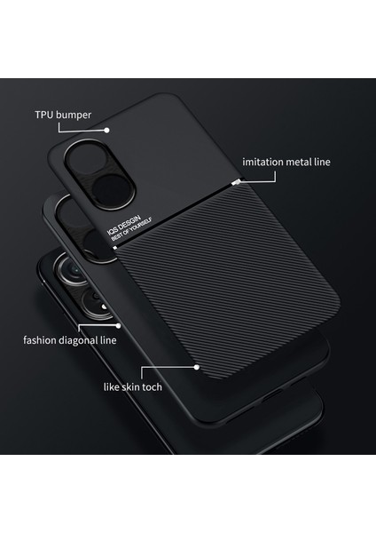 Oppo A78 4g Dokulu Düşmeye Lı Kapak Telefon Kılıfı Pu Deri + Dahili Metal Saclı Tpu Telefon Kabuğu - Siyah (Yurt Dışından) indirimleri