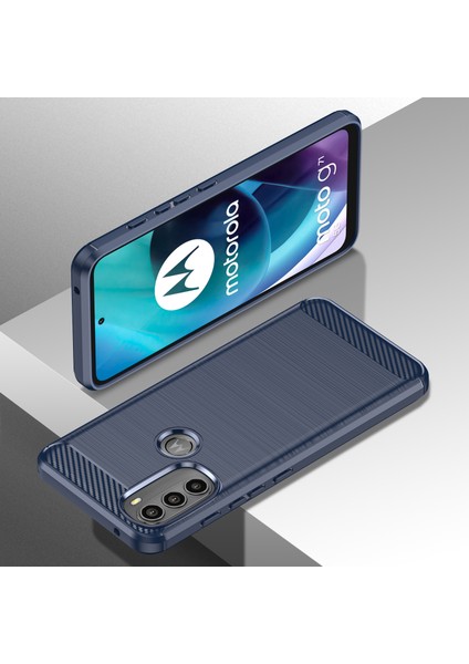Motorola Moto G71 5g-Mavi Için Süper Esnek Tpu Kılıf Karbon Fiber Doku Fırçalanmış Yüzey Telefon Kılıfı Şok Emici Tampon (Yurt Dışından) fiyatları