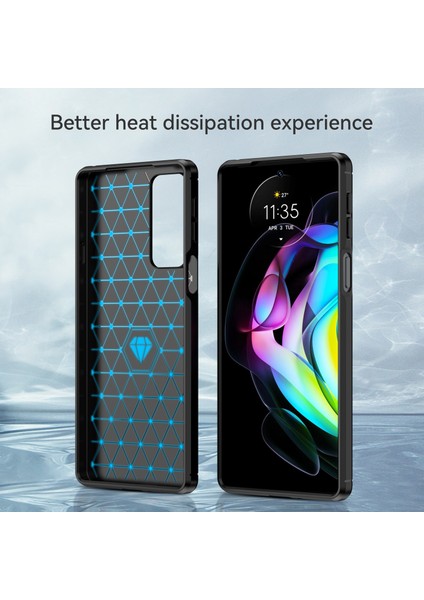 1.8mm Ultra Ince Yumuşak Tpu Kılıf Düşmeye Karşı Hava Yastığı Köşe Tasarımı Karbon Fiber Dokulu Telefon Kılıfı Fırçalanmış Yüzeyli Motorola Edge 20-Siyah (Yurt Dışından) modelleri