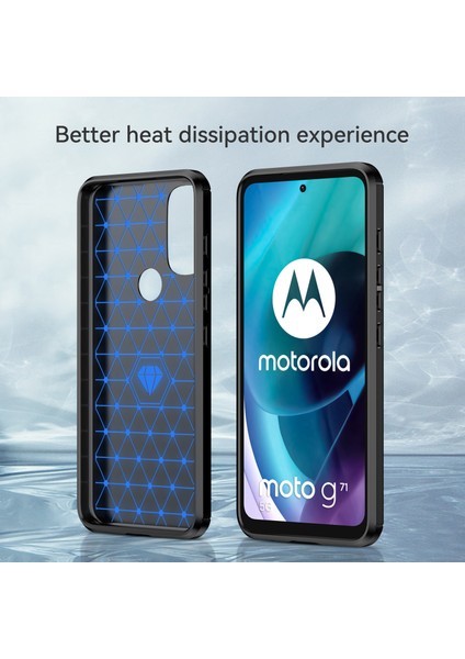 Motorola Moto G71 5g-Siyah Için Süper Esnek Tpu Kılıf Karbon Fiber Doku Fırçalanmış Yüzey Telefon Kılıfı Şok Emici Tampon (Yurt Dışından) modelleri