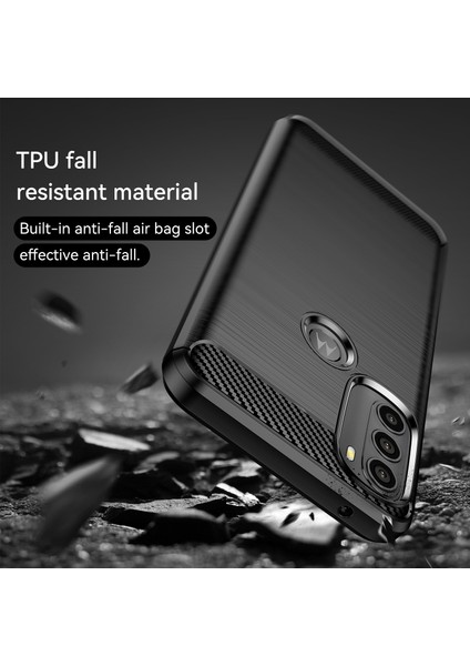 Motorola Moto G71 5g-Siyah Için Süper Esnek Tpu Kılıf Karbon Fiber Doku Fırçalanmış Yüzey Telefon Kılıfı Şok Emici Tampon (Yurt Dışından) fırsatları