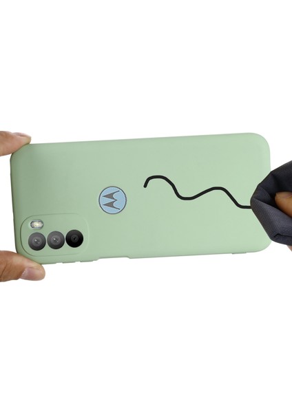 Motorola Moto G51 5g Sıvı Silikon Telefon Kılıfı Yumuşak Mikrofiber Astar Ipeksi-Yumuşak Koruyucu Kılıf Kayışlı-Yeşil (Yurt Dışından) fiyatları