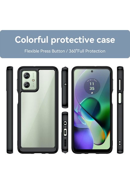 Motorola Moto G54 5g Tpu+Akrilik Kılıf Şeffaf Arka Telefon Kılıfı-Siyah (Yurt Dışından) fiyatları