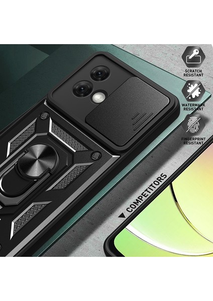 Motorola Moto G84 5g Kılıf Sürgülü Lens Kapağı Pc + Tpu Ayaklı Cep Telefonu Kılıfı-Koyu Mavi (Yurt Dışından) modelleri