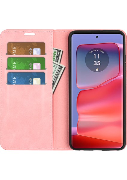 Motorola Edge 50 Pro 5g Kılıf Cüzdan Kart Tutucu Cilt Dostu Deri Cep Telefonu Kılıfı-Pembe (Yurt Dışından) fiyatları