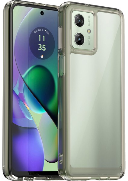 Motorola Moto G54 5g Tpu+Akrilik Kılıf Şeffaf Arka Telefon Kılıfı-Şeffaf Gri (Yurt Dışından)