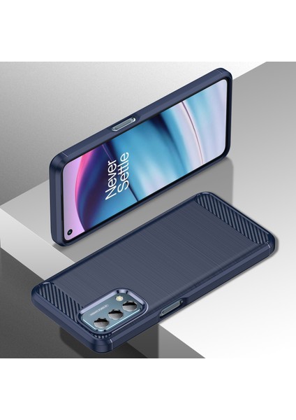 1.8mm Karbon Fiber Doku Fırçalanmış Yüzey Tpu Kılıf Hava Yastığı Tamponlama Süper Esnek Telefon Kılıfı Motorola Moto E40/E30/E20-MAVI (Yurt Dışından) fiyatları