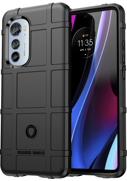 Motorola Edge (2022)5G Grid Kaymaz Aşınmaya Karşı Dayanıklı Kare Telefon Kılıfı Kalınlaştırılmış Tpu Şok Emici Koruyucu-Siyah (Yurt Dışından)