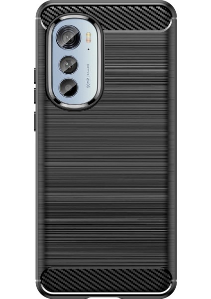 Motorola Edge (2022) 5g Kalınlaştırılmış Telefon Kılıfı Fırçalanmış Karbon Fiber Dokulu Çizilmez Arka Kapak-Siyah (Yurt Dışından) modelleri