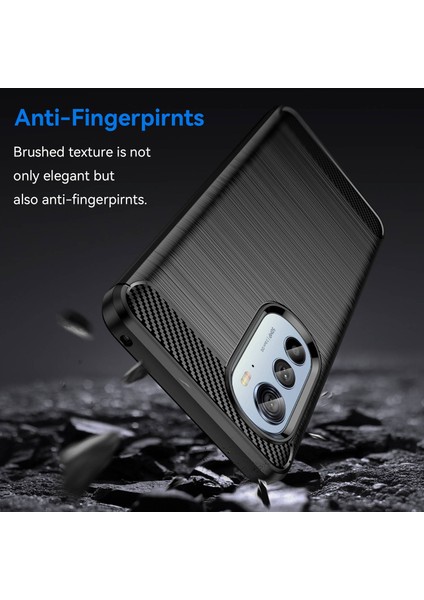 Motorola Edge (2022) 5g Kalınlaştırılmış Telefon Kılıfı Fırçalanmış Karbon Fiber Dokulu Çizilmez Arka Kapak-Siyah (Yurt Dışından) indirimleri