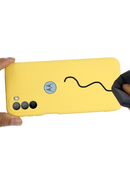 Motorola Moto G51 5g Sıvı Silikon Telefon Kılıfı Yumuşak Mikrofiber Astar Ipeksi-Yumuşak Koruyucu Kılıf Kayışlı-Sarı (Yurt Dışından) fiyatları