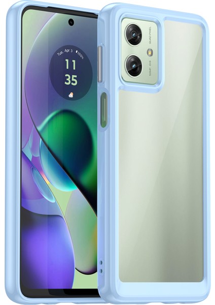 Motorola Moto G54 5g Tpu+Akrilik Kılıf Şeffaf Arka Telefon Kılıfı-Mavi (Yurt Dışından)