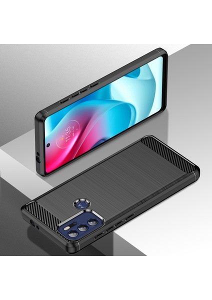 1.8mm Isı Dağılımı Karbon Fiber Doku Fırçalanmış Yüzey Süper Esnek Tpu Kılıf Telefon Kılıfı Motorola Moto G60S-SIYAH (Yurt Dışından) fiyatları
