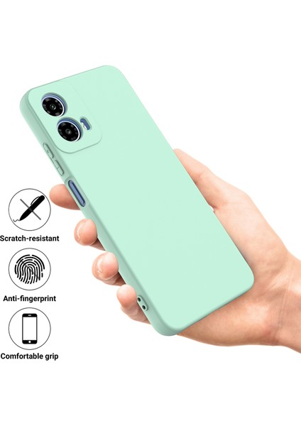 Motorola Moto G45 5G/G34 5g Kılıf Sıvı Silikon Arka Kapak Fiber Astarlı-Yeşil (Yurt Dışından) fiyatları