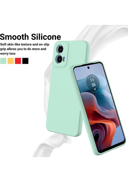 Motorola Moto G45 5G/G34 5g Kılıf Sıvı Silikon Arka Kapak Fiber Astarlı-Yeşil (Yurt Dışından) modelleri